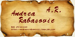 Andrea Rabasović vizit kartica